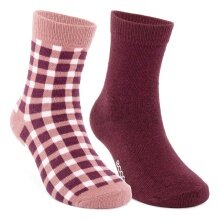 ECCO Daily Sock Crew Play Mid-Cut (Cotton) pink/red Boys/Girls - 2 Pairs