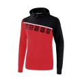 Erima Hoodie 5C red/black Children