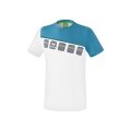 Erima Sport T-shirt 5C (100% Polyester) white/light blue Men