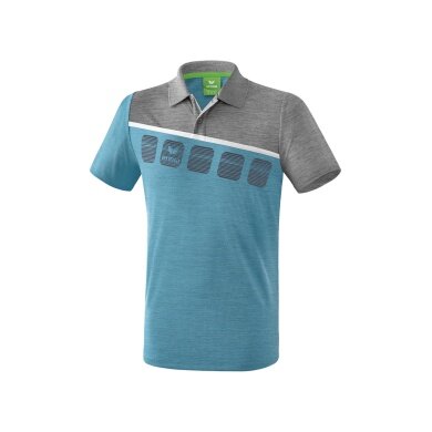 Erima Sport Polo 5C (100% Polyester) light blue/grey Men