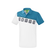 Erima Sport Polo 5C (100% Polyester) white/light blue Men