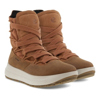 ECCO Winter Boots Solice Mid GTX PL - Yak and Nubuck Leather - Waterproof - Sierra/Brown Women