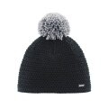 Polar Bear Winter Hat Jamie with Pom Pom Merino Wool black/grey