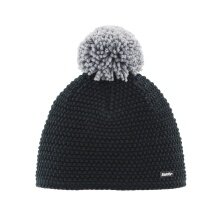 Polar Bear Winter Hat Jamie with Pom Pom Merino Wool black/grey