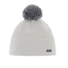 Polar Bear Winter Hat Jamie with Pom Pom Merino Wool White/Grey