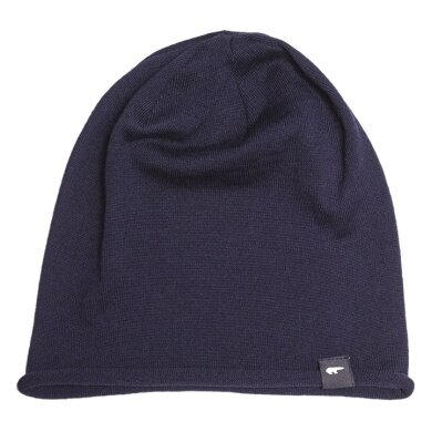 Polar Bear Beanie Pulse Merino Wool Oversize Navy Blue Men