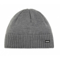 Polar Bear Winter Hat (Beanie) Trop Knit Pattern Merino Wool Light Grey Men's