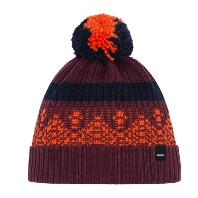 Eisbär Hat (Pom Pom) Norrak - burgundy/orange/night blue