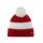 Polar Bear Winter Hat Star with Pom Pom (Pompon) red/white - 1 piece