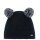 Polar Bear Winter Hat (Pom Pom) Ponti - with wool pom pom as ears - dark blue - Children