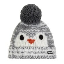 Polar Bear Winter Hat (Pom Pom) Rico - with Penguin Design - white/grey - Kids