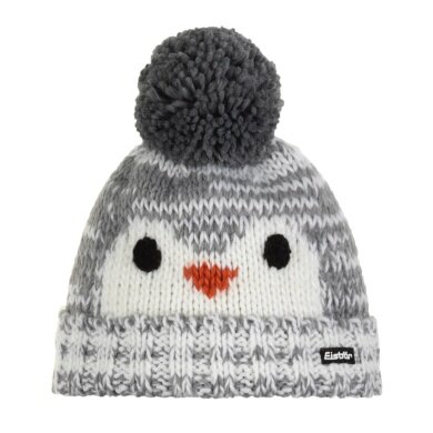 Polar Bear Winter Hat (Pom Pom) Rico - with Penguin Design - white/grey - Kids