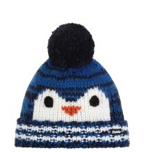 Polar Bear Winter Hat (Pom Pom) Rico - with Penguin Motif - Blue/White - Children