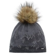 Eisbär Winter Hat (Pom Pom) Draw Lux Crystal Black/Anthracite Grey Ladies