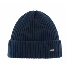 Polar Bear Winter Beanie Hat Ribbed Dark Blue Men