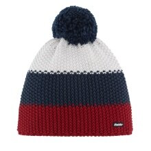 Polar Bear Winter Hat Star with Pom Pom (Pompom) red/dark blue/white - 1 piece