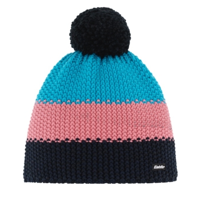 Polar Bear Winter Hat Star with Pom Pom (Pompom) pink/blue - 1 piece