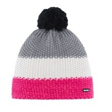 Polar Bear Winter Hat Star with Pom Pom pink/gray/white - 1 piece