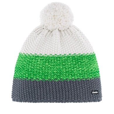 Polar Bear Winter Hat Star with Pom Pom grey/green/white - 1 piece