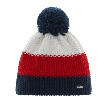 Polar Bear Winter Hat Star with Pom Pom (Pompon) dark blue/red/white - 1 piece