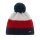 Polar Bear Winter Hat Star with Pom Pom (Pompon) dark blue/red/white - 1 piece