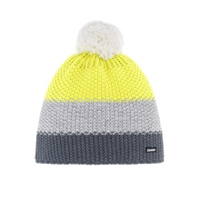 Polar Bear Winter Hat Star with Pom Pom grey/yellow - 1 piece