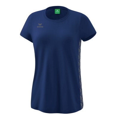 Erima Leisure Shirt Essential Team - soft cotton blend, classic cut - navy blue/grey Women