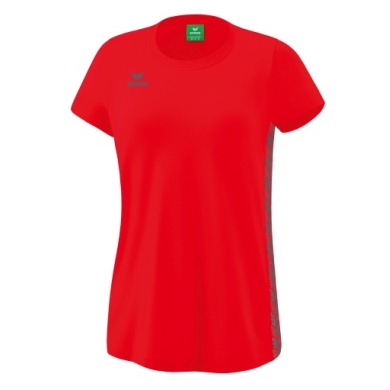 Erima Leisure Shirt Essential Team - soft cotton blend, classic cut - red/grey Women