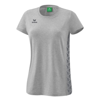 Erima Leisure Shirt Essential Team - soft cotton blend, classic cut - light grey/grey Women