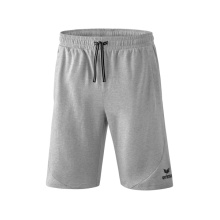 Erima Essential Sweat Shorts - soft cotton blend, lightweight stretch - light grey/black men's