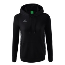 Erima Hoodie Essential Team (soft cotton, ribbed cuffs) black/grey Women