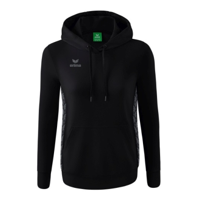 Erima Hoodie Essential Team (soft cotton, ribbed cuffs) black/grey Women