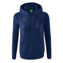 Erima Hoodie Essential Team (soft cotton, ribbed cuffs) navy blue/grey Women