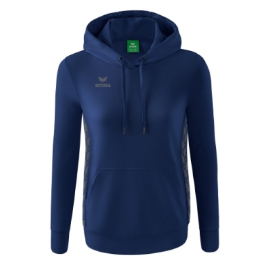 Erima Hoodie Essential Team (soft cotton, ribbed cuffs) navy blue/grey Women