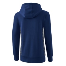 Erima Hoodie Essential Team (soft cotton, ribbed cuffs) navy blue/grey Women