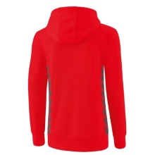 Erima Hooded Sweatshirt Essential Team (soft cotton, ribbed cuffs) red/grey Women