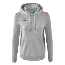 Erima Hooded Sweatshirt Essential Team (soft cotton, ribbed cuffs) light grey/grey Women