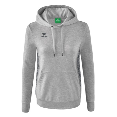 Erima Hooded Sweatshirt Essential Team (soft cotton, ribbed cuffs) light grey/grey Women