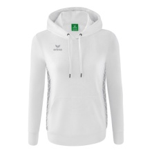 Erima Hoodie Essential Team (soft cotton, ribbed cuffs) white/grey Women