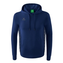 Erima Hooded Sweatshirt Essential Team Hooded Sweat (soft cotton, ribbed cuffs) navy blue/grey Boys