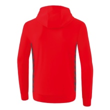 Erima Hooded Sweatshirt Essential Team Hooded Sweat (soft cotton, ribbed cuffs) red/grey Boys