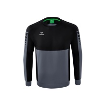 Erima Sport Long Sleeve Six Wings Sweatshirt (Cotton Blend, Functional) Grey/Black Men