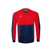 Erima Sport Long Sleeve Six Wings Sweatshirt (Cotton blend, functional) navy blue/red Men