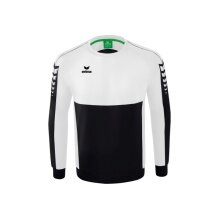 Erima Sport Long Sleeve Six Wings Sweatshirt (Cotton Blend, Functional) Black/White Boys