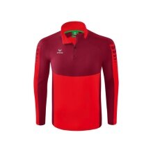 Erima Sport Long Sleeve Six Wings Training Top (100% Polyester, Stand-up Collar, 1/2 Zip) Red/Bordeaux Boys