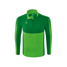 Erima Sport Long Sleeve Shirt Six Wings Training Top (100% Polyester, Stand-up Collar, 1/2 Zip) Green/Emerald Men