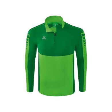 Erima Sport Long Sleeve Six Wings Training Top (100% Polyester, Stand-up Collar, 1/2 Zip) Green/Emerald Boys