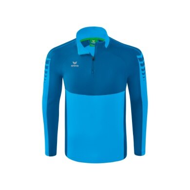 Erima Sport Long Sleeve Six Wings Training Top (100% Polyester, Stand-up Collar, 1/2 Zip) Curacao Blue Men