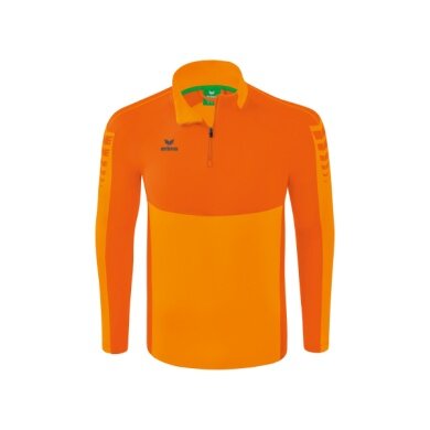 Erima Sport Long Sleeve Six Wings Training Top (100% Polyester, Stand-up Collar, 1/2 Zip) Orange Men