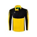 Erima Sport Long Sleeve Six Wings Training Top (100% Polyester, Stand-up Collar, 1/2 Zip) Yellow/Black Men